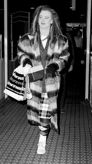 Pop star Boy George pictured in 1984 wearing Wendy Dagworthy designs
