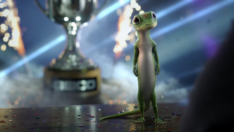 Image shows the GEICO lizard from an advert, designed by UCA alumni David Hulin