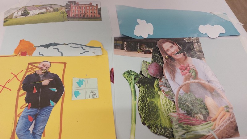 Examples of student work and clippings for the Animating Farnham project