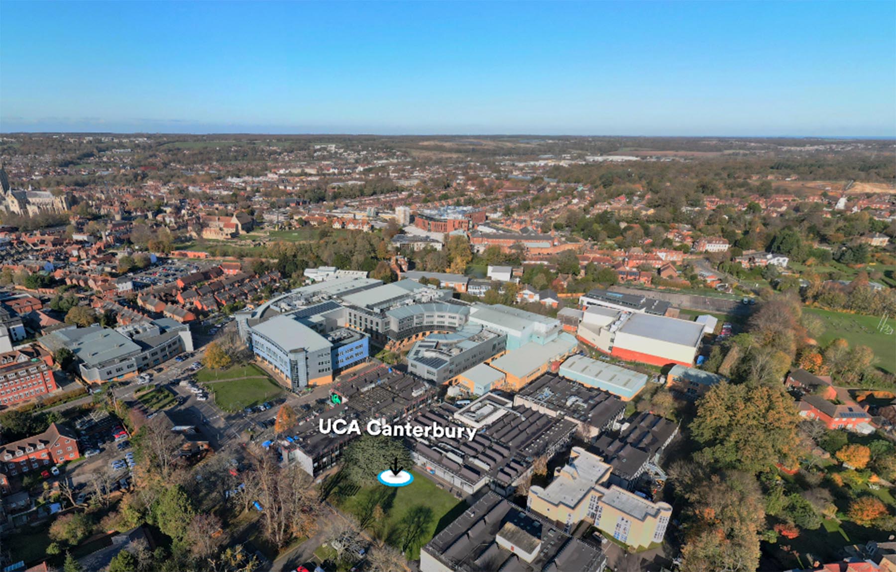 Aerial view of UCA Canterbury