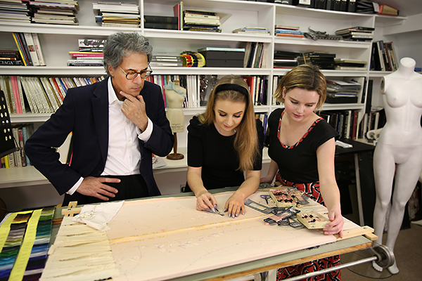 Said Cyrus with RSN students Alice Long and Lucy Martin