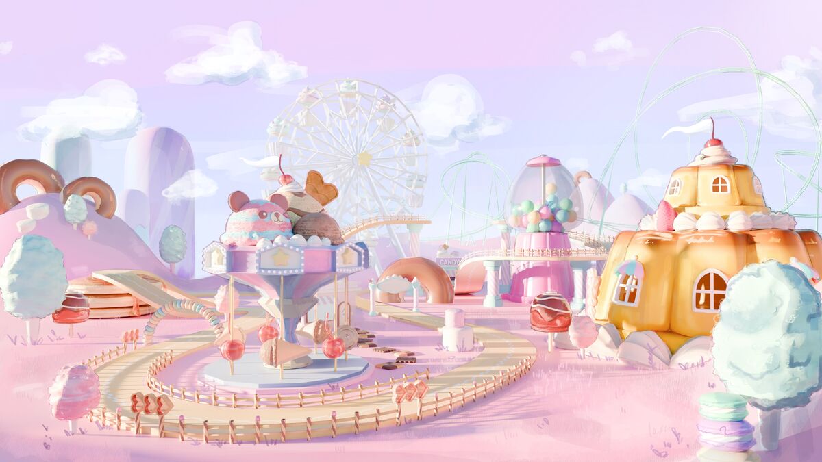 A concept design of a dessert-themed race track for a game