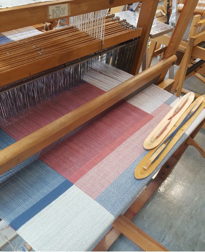 Fine weaving work by Katie Sims takes shape