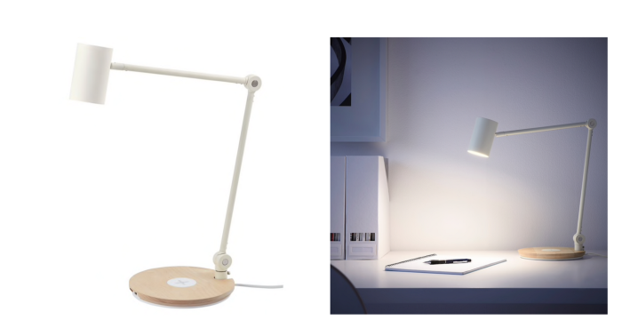 IKEA sells a stylish desk lamp with wireless phone charging for extra space saving