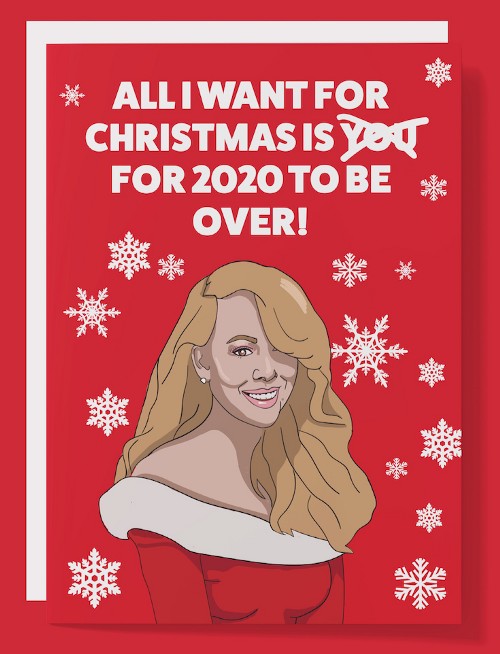 Craig Maxwell’s comedic Christmas card designs include this one, featuring Mariah Carey